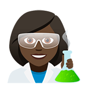 👩🏿‍🔬 Emoji Cientista Mulher: Pele Escura na JoyPixels 5.0.