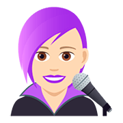 👩🏻‍🎤 Emoji Cantante Mujer: Tono De Piel Claro en JoyPixels 5.0.