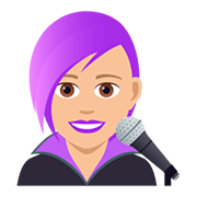 Emoji 👩🏼‍🎤 Cantante Donna: Carnagione Abbastanza Chiara su JoyPixels 5.0.
