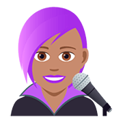 Émoji 👩🏽‍🎤 Chanteuse : Peau Légèrement Mate sur JoyPixels 5.0.