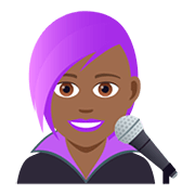 Emoji 👩🏾‍🎤 Cantante Donna: Carnagione Abbastanza Scura su JoyPixels 5.0.