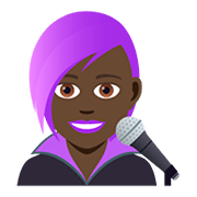👩🏿‍🎤 Emoji Cantora: Pele Escura na JoyPixels 5.0.
