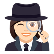 🕵🏻‍♀️ Emoji Detective Mujer: Tono De Piel Claro en JoyPixels 5.0.