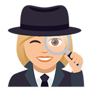 🕵🏼‍♀️ Emoji Detetive Mulher: Pele Morena Clara na JoyPixels 5.0.
