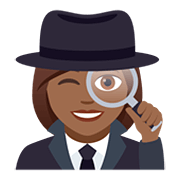 🕵🏾‍♀️ Emoji Detetive Mulher: Pele Morena Escura na JoyPixels 5.0.