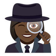 🕵🏿‍♀️ Emoji Detektivin: dunkle Hautfarbe JoyPixels 5.0.