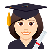 👩🏻‍🎓 Emoji Studentin: helle Hautfarbe JoyPixels 5.0.