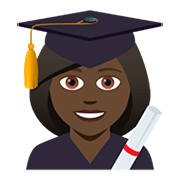 👩🏿‍🎓 Emoji Studentin: dunkle Hautfarbe JoyPixels 5.0.