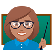 👩🏽‍🏫 Emoji Lehrerin: mittlere Hautfarbe JoyPixels 5.0.