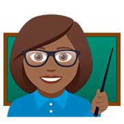 👩🏾‍🏫 Emoji Lehrerin: mitteldunkle Hautfarbe JoyPixels 5.0.