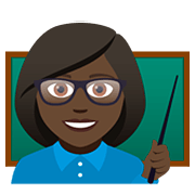 Emoji 👩🏿‍🏫 Professoressa: Carnagione Scura su JoyPixels 5.0.