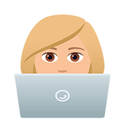 Emoji 👩🏼‍💻 Tecnologa: Carnagione Abbastanza Chiara su JoyPixels 5.0.