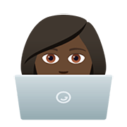 👩🏿‍💻 Emoji Tecnóloga: Pele Escura na JoyPixels 5.0.