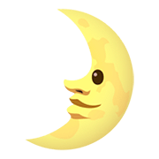 Emoji 🌛 Faccina Primo Quarto Di Luna su JoyPixels 5.0.