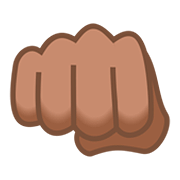 👊🏽 Emoji geballte Faust: mittlere Hautfarbe JoyPixels 5.0.