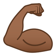 💪🏾 Emoji Bíceps Flexionado: Tono De Piel Oscuro Medio en JoyPixels 5.0.