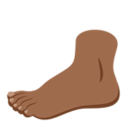 🦶🏾 Emoji Fuß: mitteldunkle Hautfarbe JoyPixels 5.0.