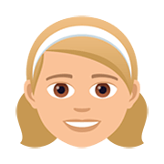👧🏼 Emoji Mädchen: mittelhelle Hautfarbe JoyPixels 5.0.