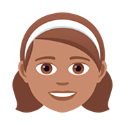 👧🏽 Emoji Niña: Tono De Piel Medio en JoyPixels 5.0.