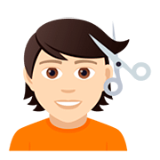 💇🏻 Emoji Persona Cortándose El Pelo: Tono De Piel Claro en JoyPixels 5.0.