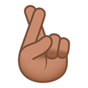 🤞🏽 Emoji Dedos Cruzados: Pele Morena na JoyPixels 5.0.