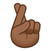 🤞🏾 Emoji Hand mit gekreuzten Fingern: mitteldunkle Hautfarbe JoyPixels 5.0.