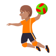 🤾🏽 Emoji Handballspieler(in): mittlere Hautfarbe JoyPixels 5.0.