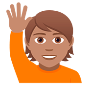 🙋🏽 Emoji Persona Con La Mano Levantada: Tono De Piel Medio en JoyPixels 5.0.
