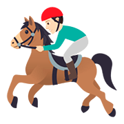 🏇🏻 Emoji Pferderennen: helle Hautfarbe JoyPixels 5.0.