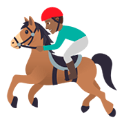 🏇🏾 Emoji Carrera De Caballos: Tono De Piel Oscuro Medio en JoyPixels 5.0.