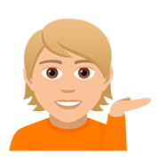 💁🏼 Emoji Infoschalter-Mitarbeiter(in): mittelhelle Hautfarbe JoyPixels 5.0.