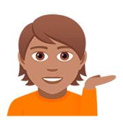 Emoji 💁🏽 Persona Al Punto Informazioni: Carnagione Olivastra su JoyPixels 5.0.