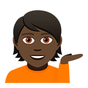 💁🏿 Emoji Infoschalter-Mitarbeiter(in): dunkle Hautfarbe JoyPixels 5.0.