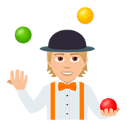 🤹🏼 Emoji Persona Haciendo Malabares: Tono De Piel Claro Medio en JoyPixels 5.0.