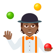 🤹🏾 Emoji Malabarista: Pele Morena Escura na JoyPixels 5.0.