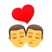 👨‍❤️‍💋‍👨 Emoji sich küssendes Paar: Mann, Mann JoyPixels 5.0.