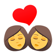 👩‍❤️‍💋‍👩 Emoji sich küssendes Paar: Frau, Frau JoyPixels 5.0.
