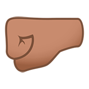 🤛🏽 Emoji Punho Esquerdo: Pele Morena na JoyPixels 5.0.