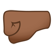 🤛🏾 Emoji Faust nach links: mitteldunkle Hautfarbe JoyPixels 5.0.