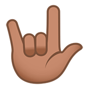 Emoji 🤟🏽 Gesto Ti Amo: Carnagione Olivastra su JoyPixels 5.0.
