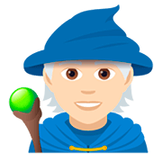 🧙🏻 Emoji Persona Maga: Tono De Piel Claro en JoyPixels 5.0.
