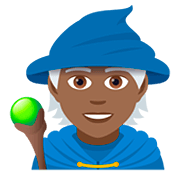 🧙🏾 Emoji Magier(in): mitteldunkle Hautfarbe JoyPixels 5.0.