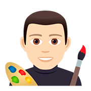 👨🏻‍🎨 Emoji Artista Plástico: Pele Clara na JoyPixels 5.0.