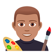 Emoji 👨🏽‍🎨 Artista Uomo: Carnagione Olivastra su JoyPixels 5.0.