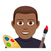 👨🏾‍🎨 Emoji Künstler: mitteldunkle Hautfarbe JoyPixels 5.0.