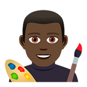 Emoji 👨🏿‍🎨 Artista Uomo: Carnagione Scura su JoyPixels 5.0.