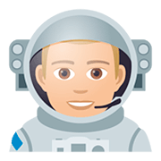 👨🏼‍🚀 Emoji Astronauta Homem: Pele Morena Clara na JoyPixels 5.0.