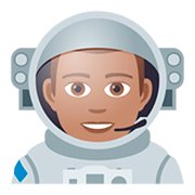 👨🏽‍🚀 Emoji Astronaut: mittlere Hautfarbe JoyPixels 5.0.