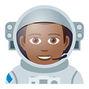 👨🏾‍🚀 Emoji Astronauta Hombre: Tono De Piel Oscuro Medio en JoyPixels 5.0.