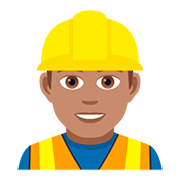 Emoji 👷🏽‍♂️ Operaio Edile Uomo: Carnagione Olivastra su JoyPixels 5.0.